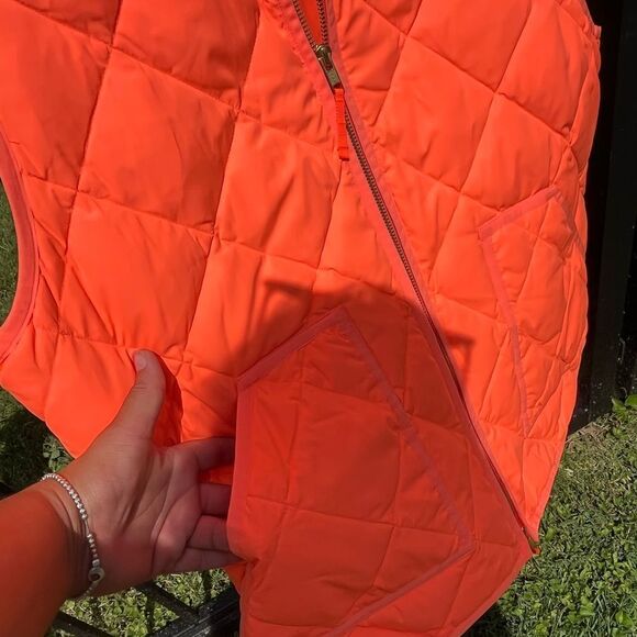 J Crew Neon Down Puffer Vest - Picture 3 of 6